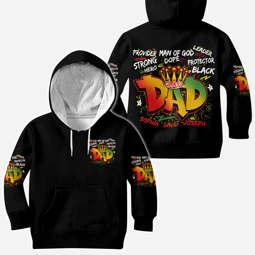 Starker, cooler Helden-Papa – personalisiertes T-Shirt mit afroamerikanischem Aufdruck