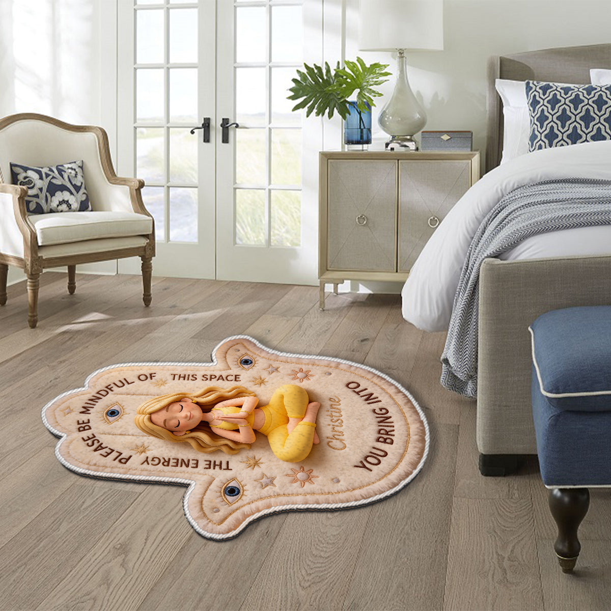 Please Be Mindful - Personalized Yoga Non-Slip Tufted Rug