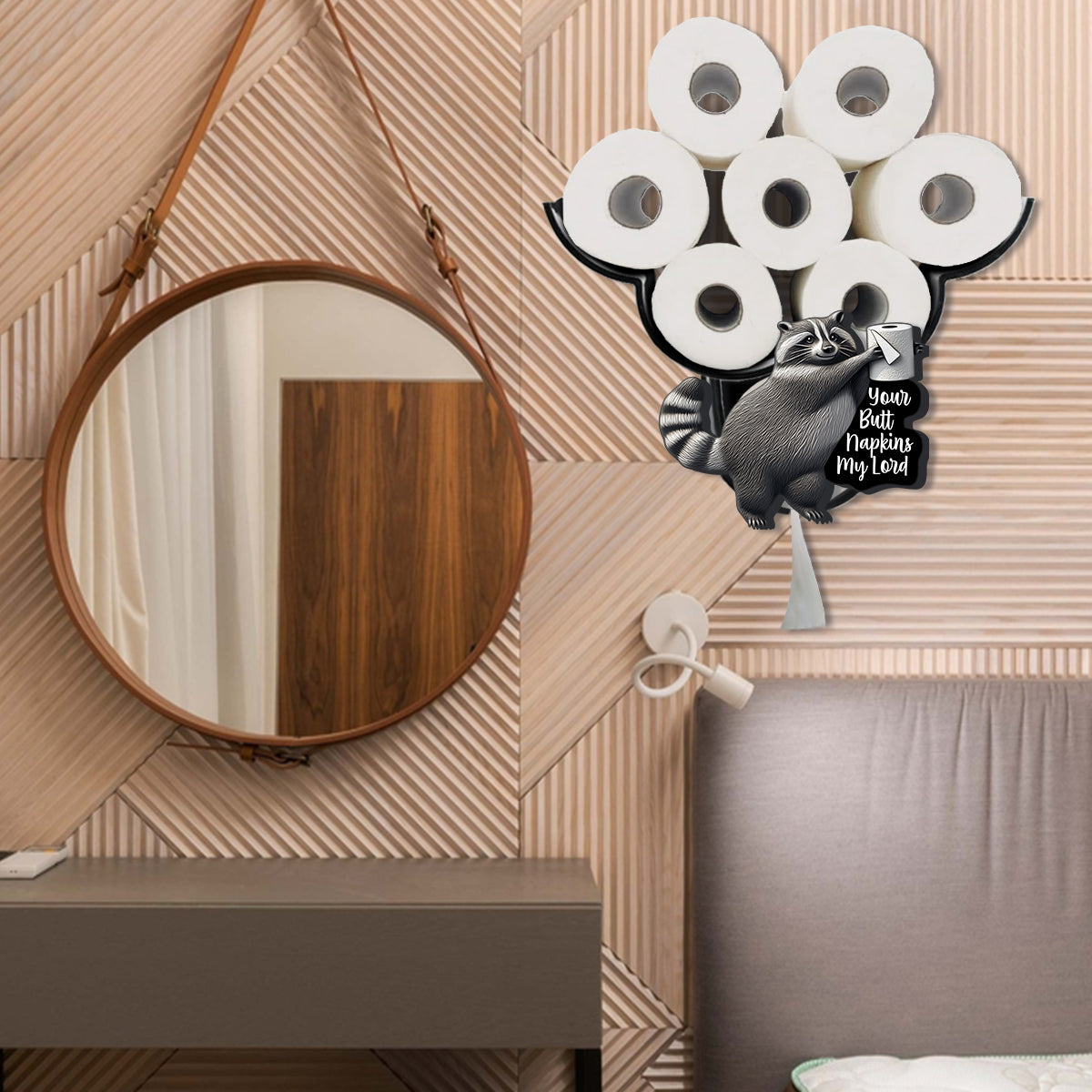 Witzige Dekoration – Personalisierter Waschbär-Toilettenpapierhalter