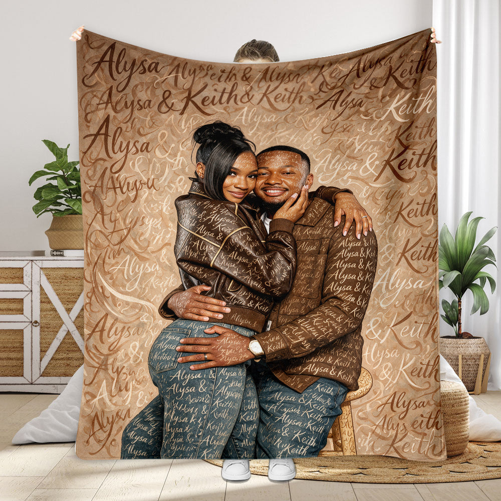 Custom From Any Photo - Personalized Couple Blanket