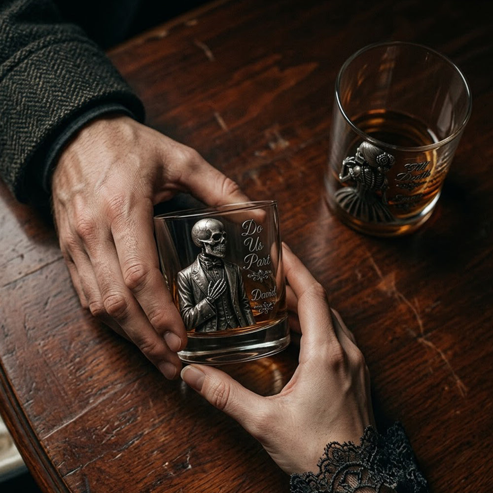 Till Death Do Us Part - Personalized Skull Whiskey Decanter Set