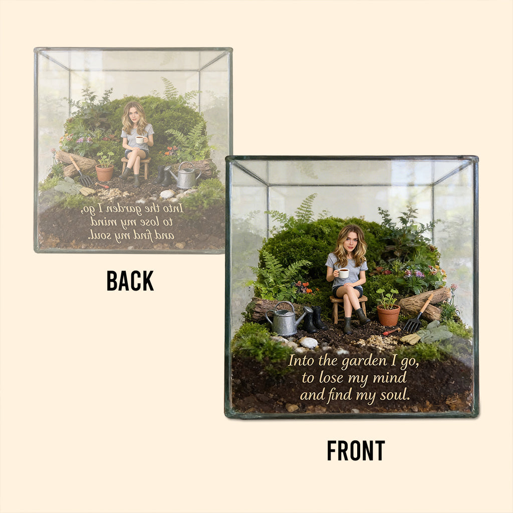 Into The Garden I Go Terrarium Inspired Custom Photo - Personalized Gardening Custom Shaped Acrylic Plaque