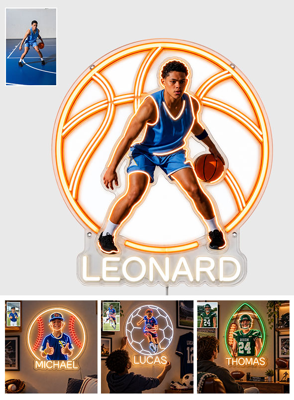 Any Photo, Any Sport - Personalized Son Neon LED Light Sign