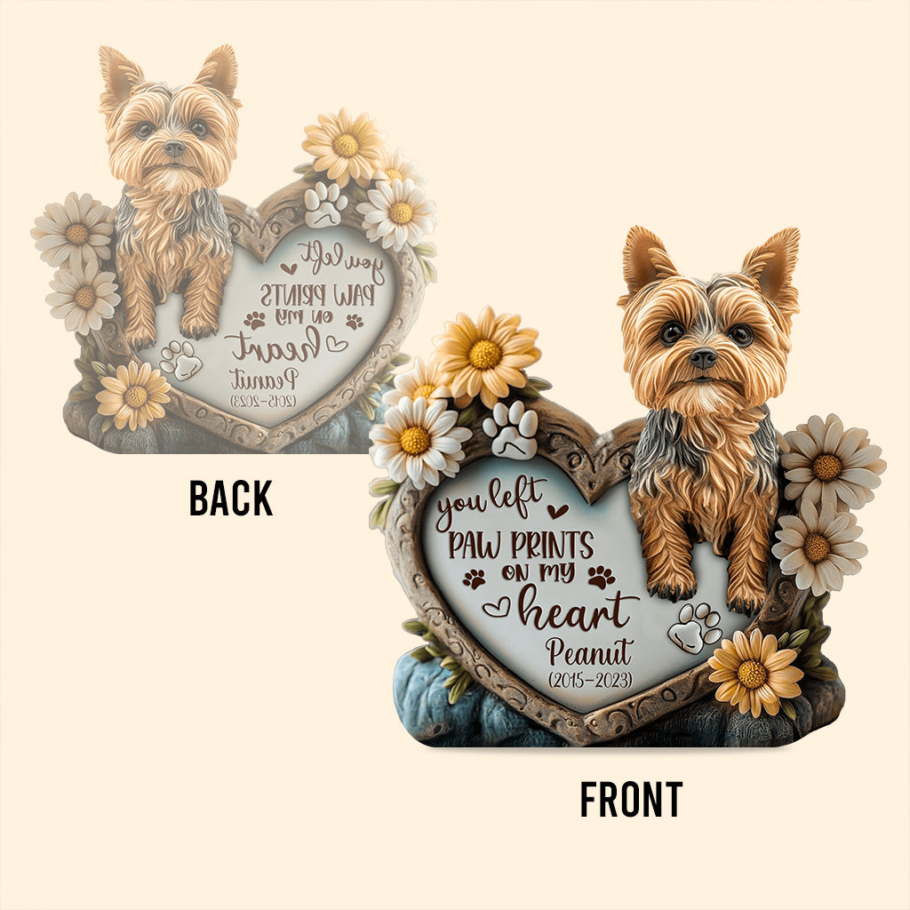 You Left Paw Prints On Our Hearts - Personalized Dog Custom Shaped Acrylic Plaque