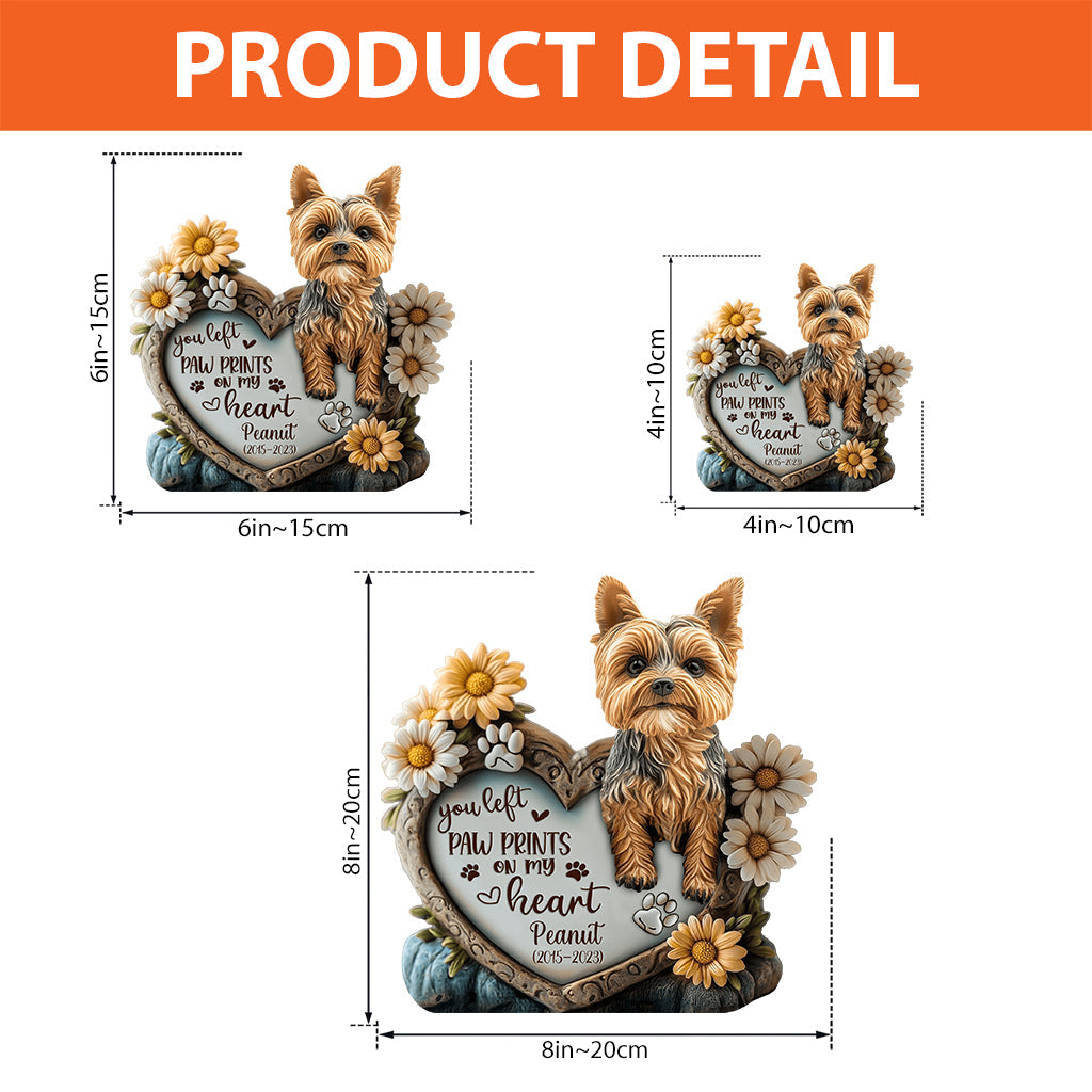 You Left Paw Prints On Our Hearts - Personalized Dog Custom Shaped Acrylic Plaque