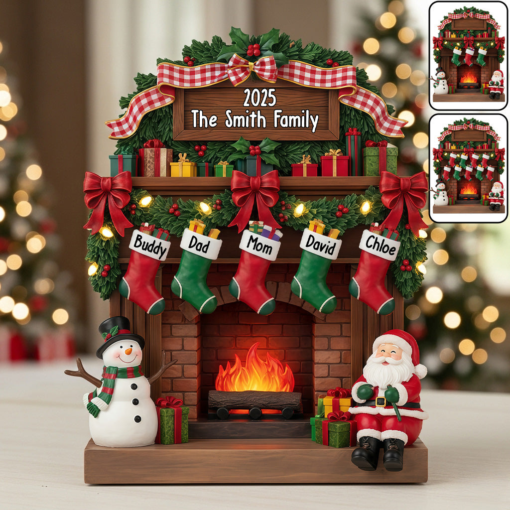 Frohe Weihnachten – Personalisierte Acrylplakette in individueller Familienform