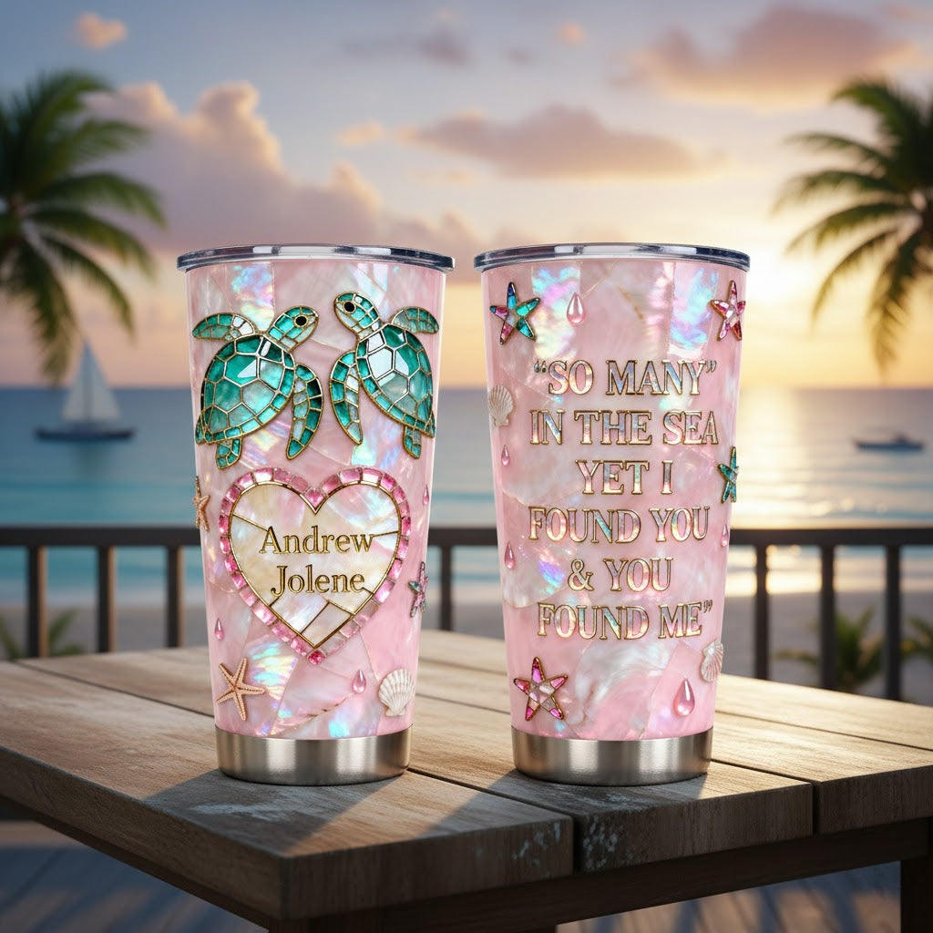 Ich habe dich gefunden und du hast mich gefunden – personalisierter Schildkrötenbecher