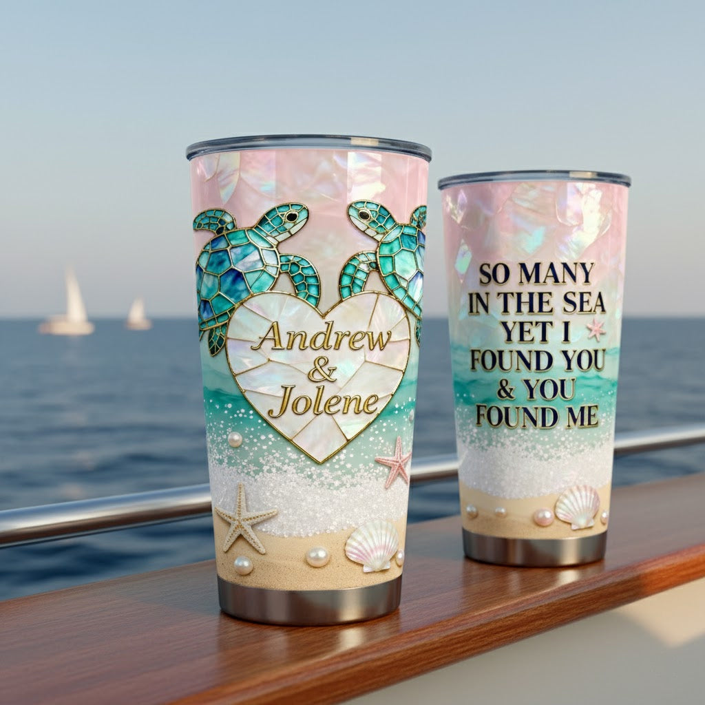 Ich habe dich gefunden und du hast mich gefunden – personalisierter Schildkrötenbecher