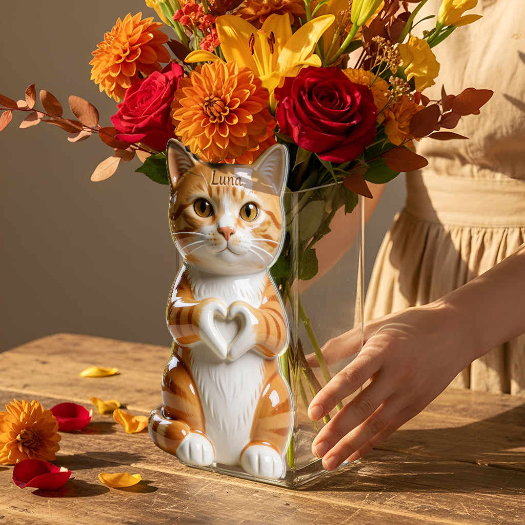 Custom Any Pet Photo - Personalized Cat Acrylic Pot