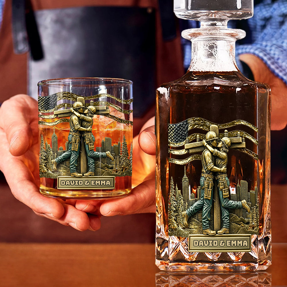 Lineman & Linewoman Legacy Glass - Personalized Lineman Whiskey Glass