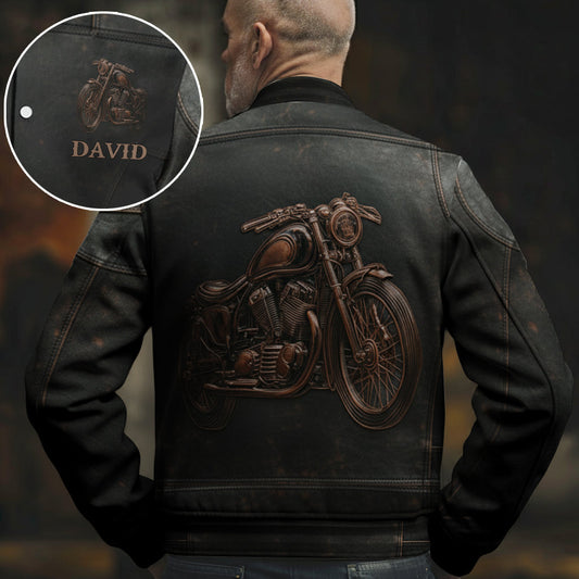 Never Underestimate An Old Man With A Motorcycle - Personalized Biker Varsity Jacket