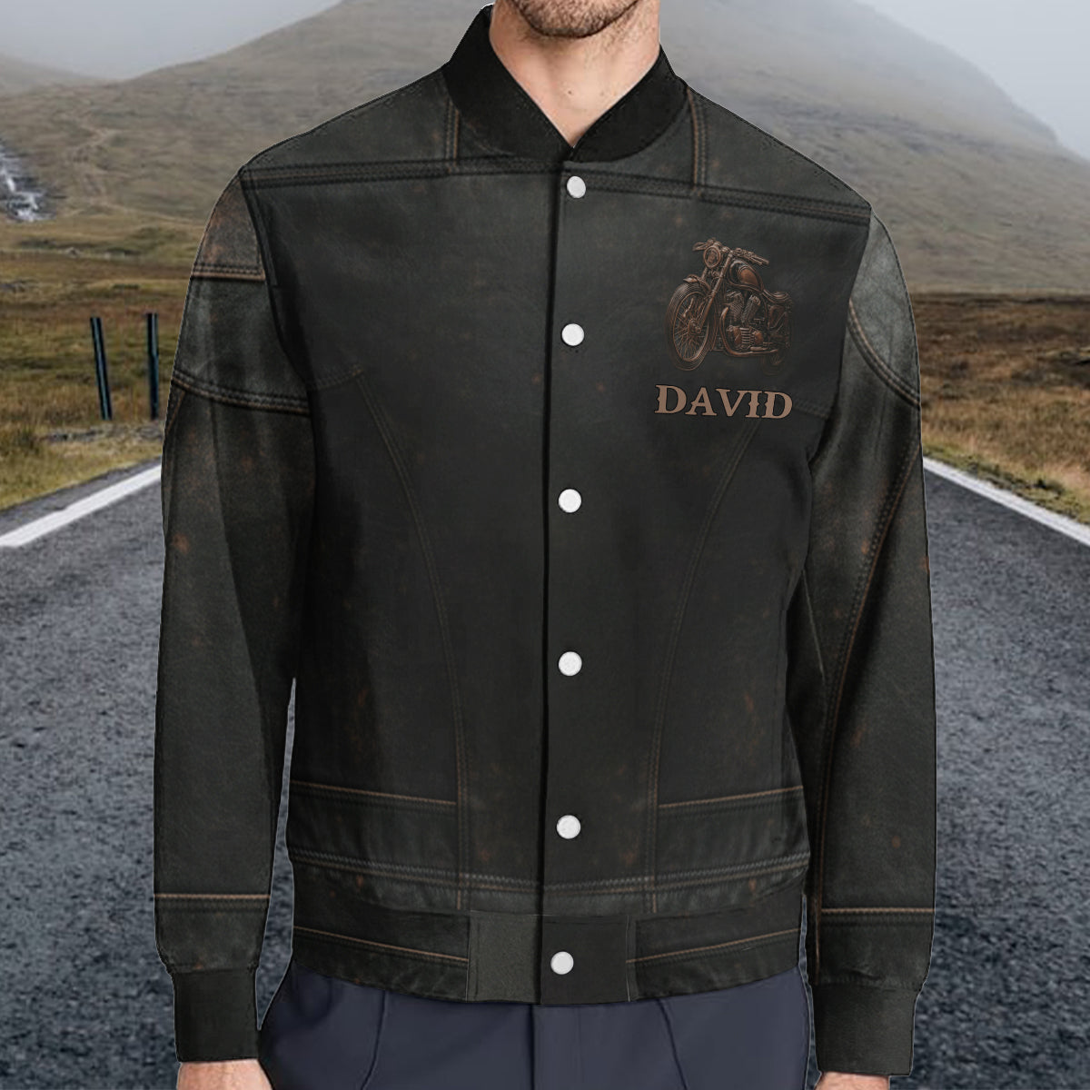 Never Underestimate An Old Man With A Motorcycle - Personalized Biker Varsity Jacket