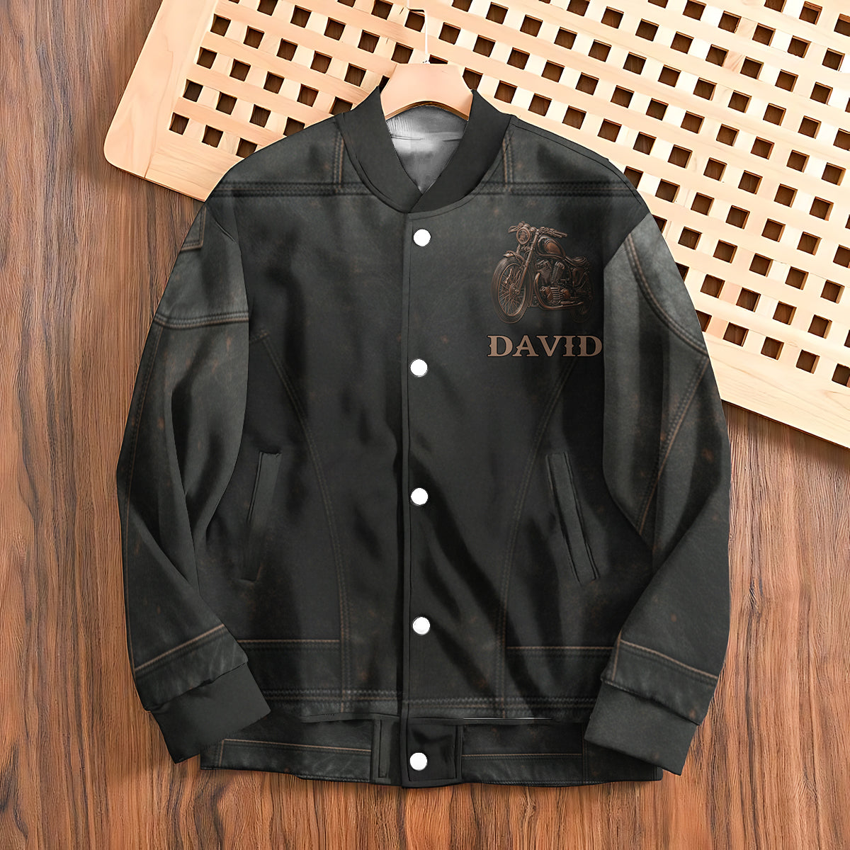 Never Underestimate An Old Man With A Motorcycle - Personalized Biker Varsity Jacket