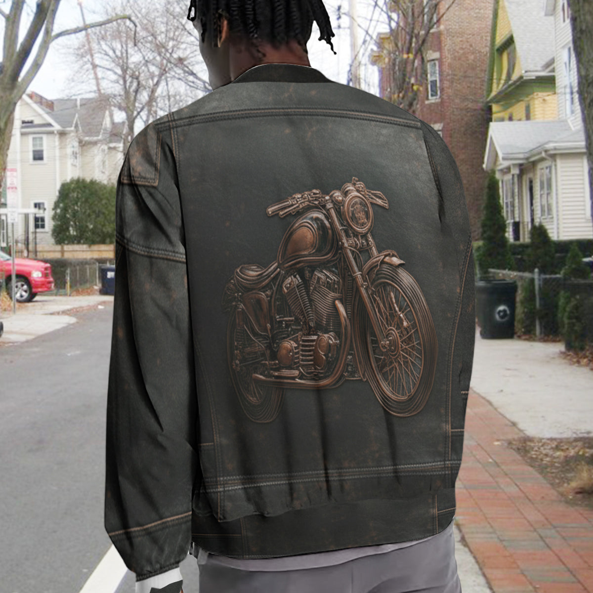 Never Underestimate An Old Man With A Motorcycle - Personalized Biker Varsity Jacket