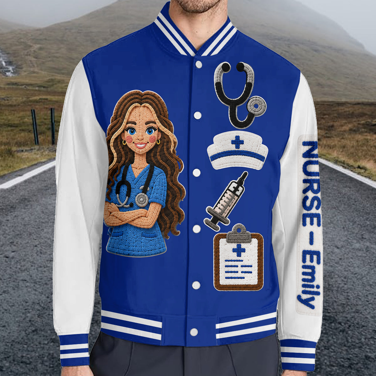 Any Photo Nurse Life - Personalized Nurse Varsity Jacket