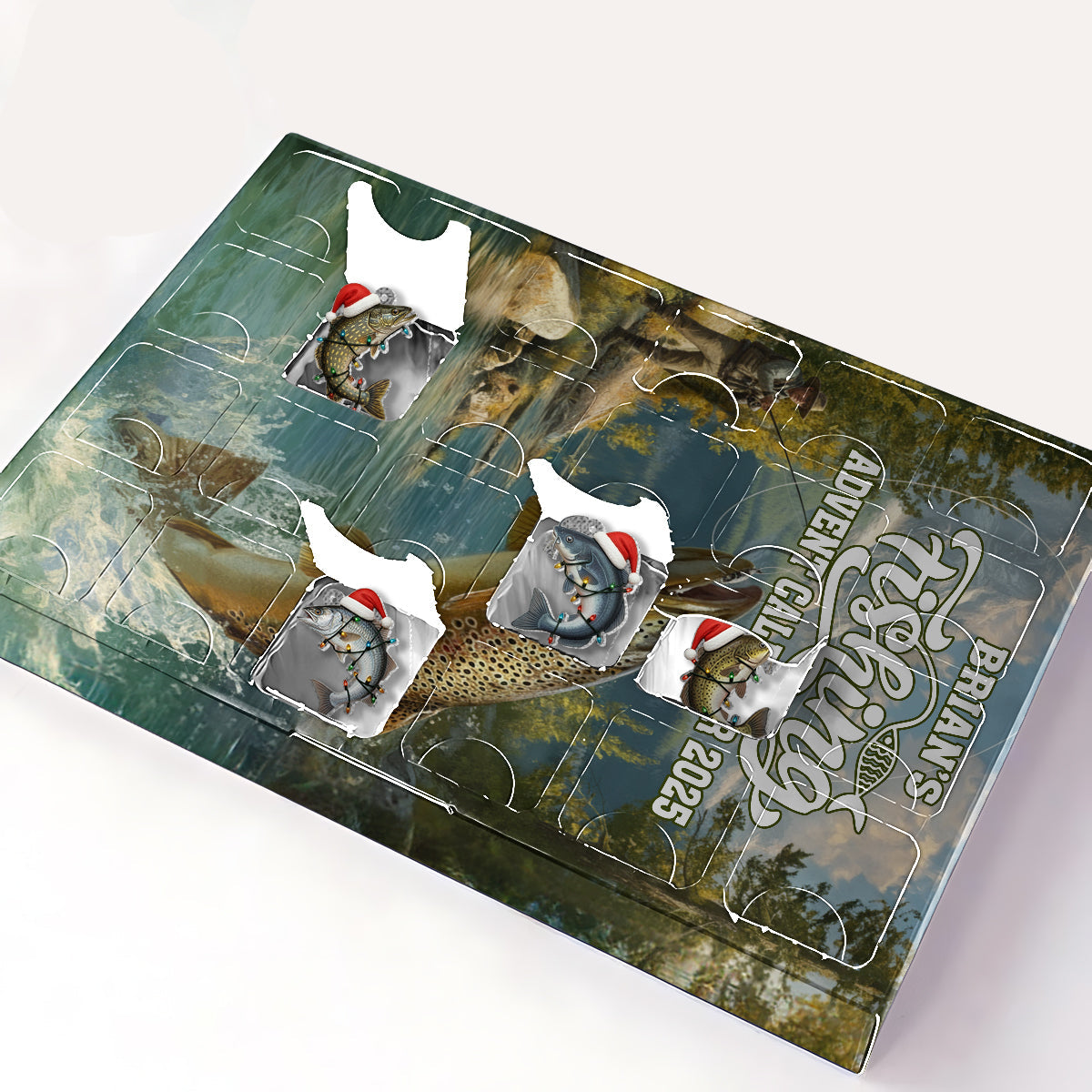 Angel-Adventskalender 2025 - Personalisierter Angel-Adventskalender mit Ornamenten