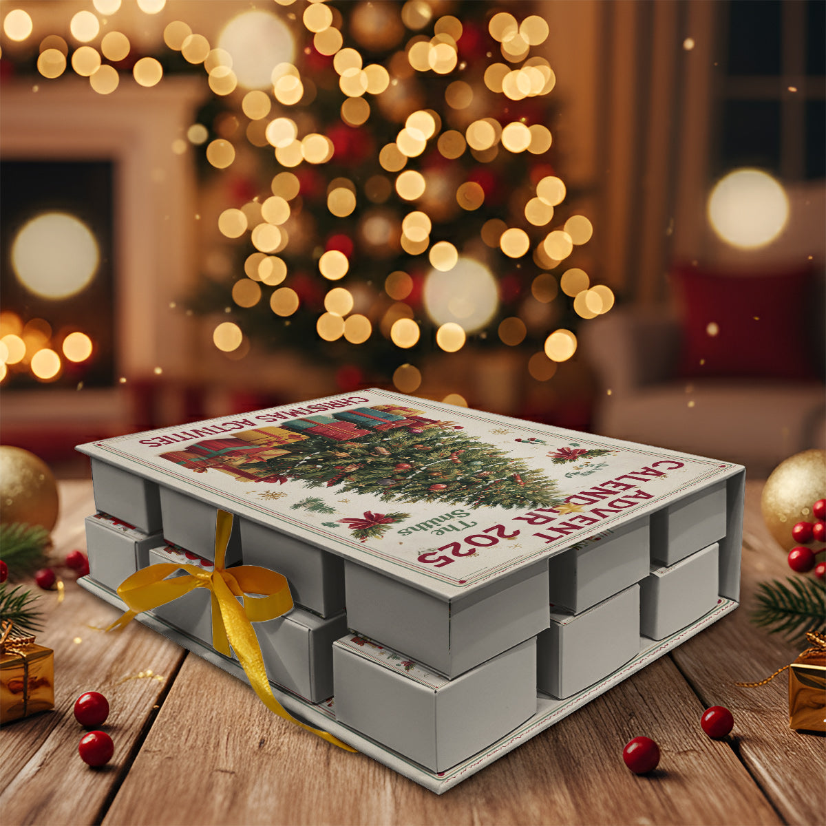 Weihnachtsaktivitäten – Personalisierter Familien-Adventskalender zum Falten mit Ornamenten