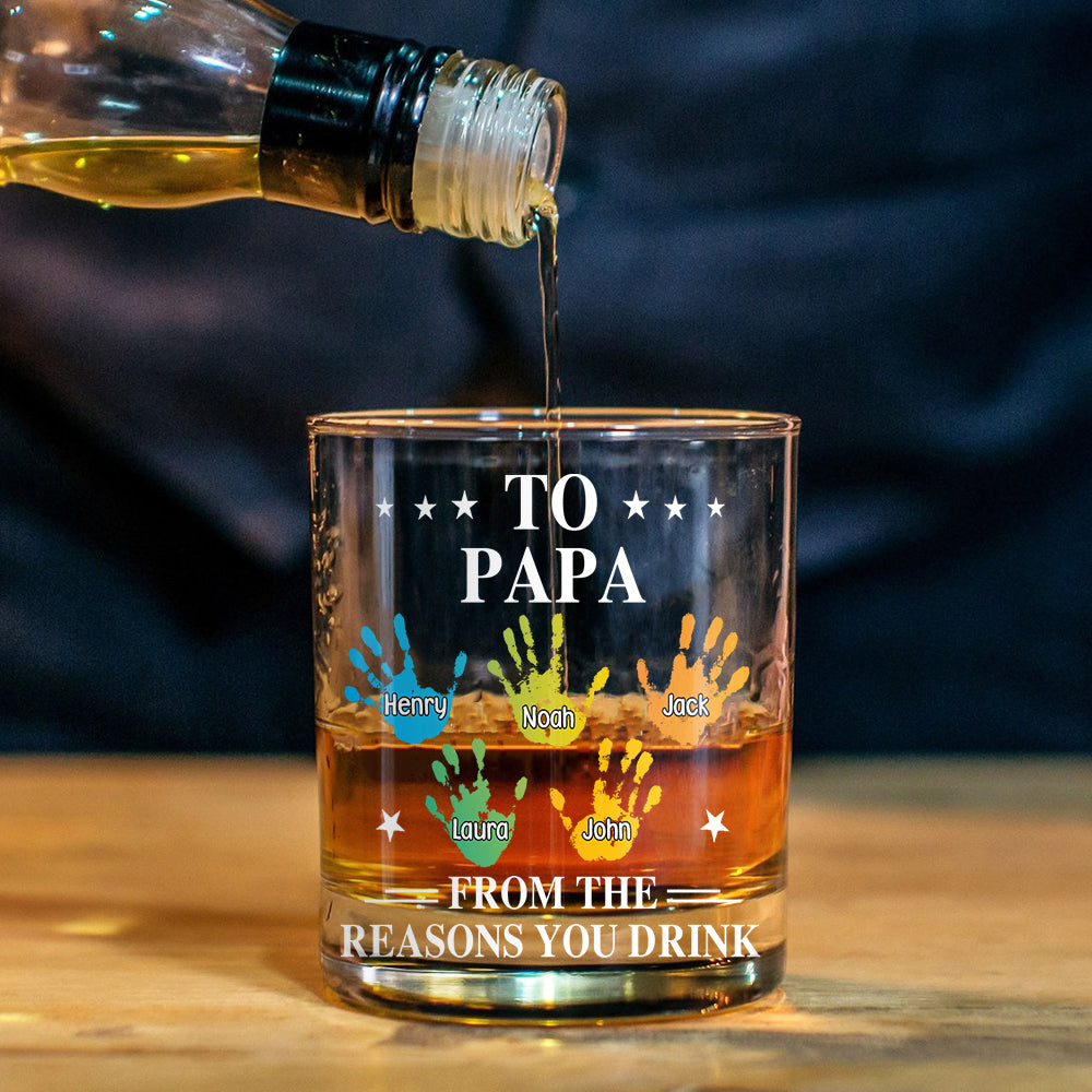 Grund zum Trinken – Personalisiertes Whiskeyglas für Väter