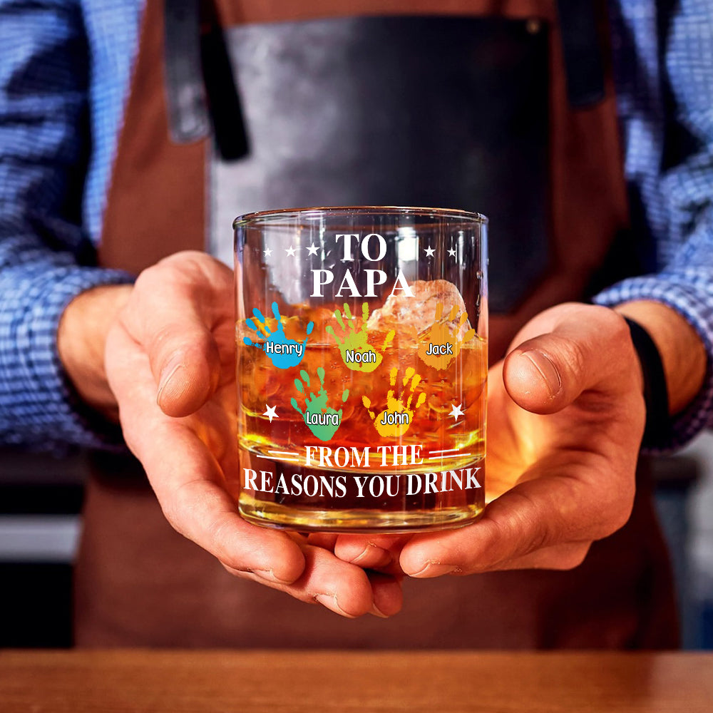 Grund zum Trinken – Personalisiertes Whiskeyglas für Väter