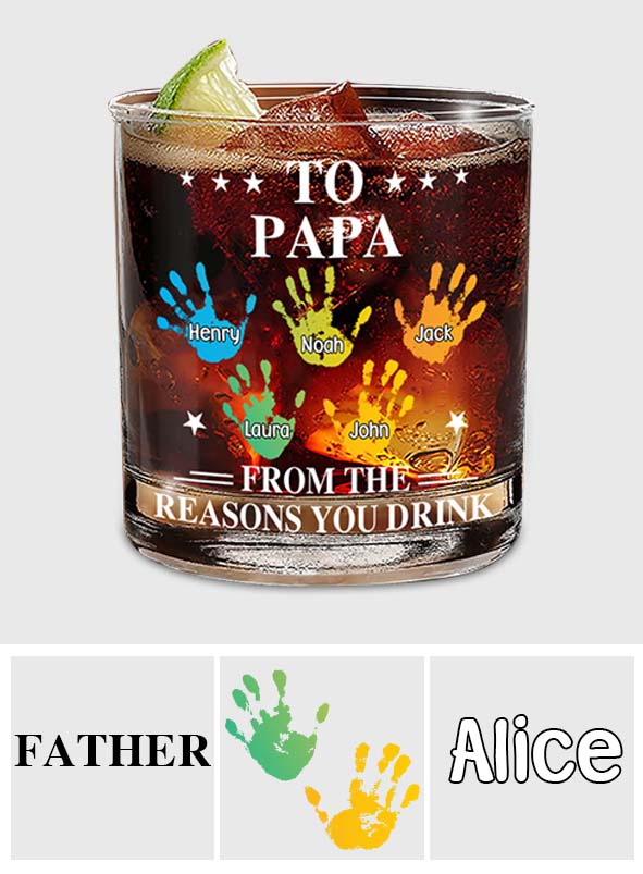 Grund zum Trinken – Personalisiertes Whiskeyglas für Väter