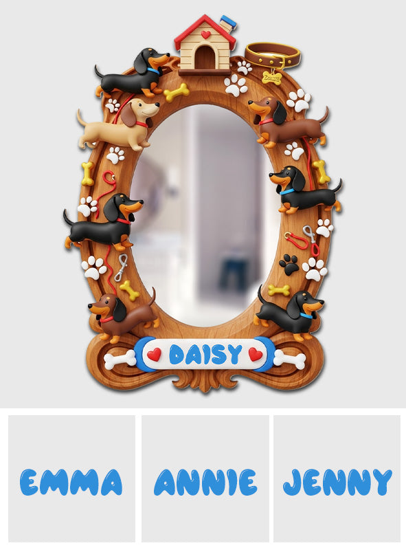 Ich liebe Dackel – Personalisierter Hunde-Wandspiegel