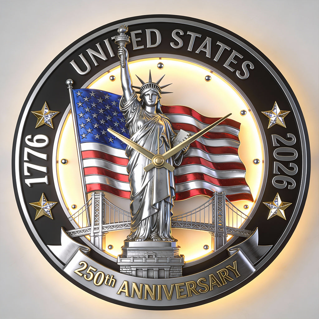 250. Jahrestag – Personalisierte Patriot LED-Wanduhr