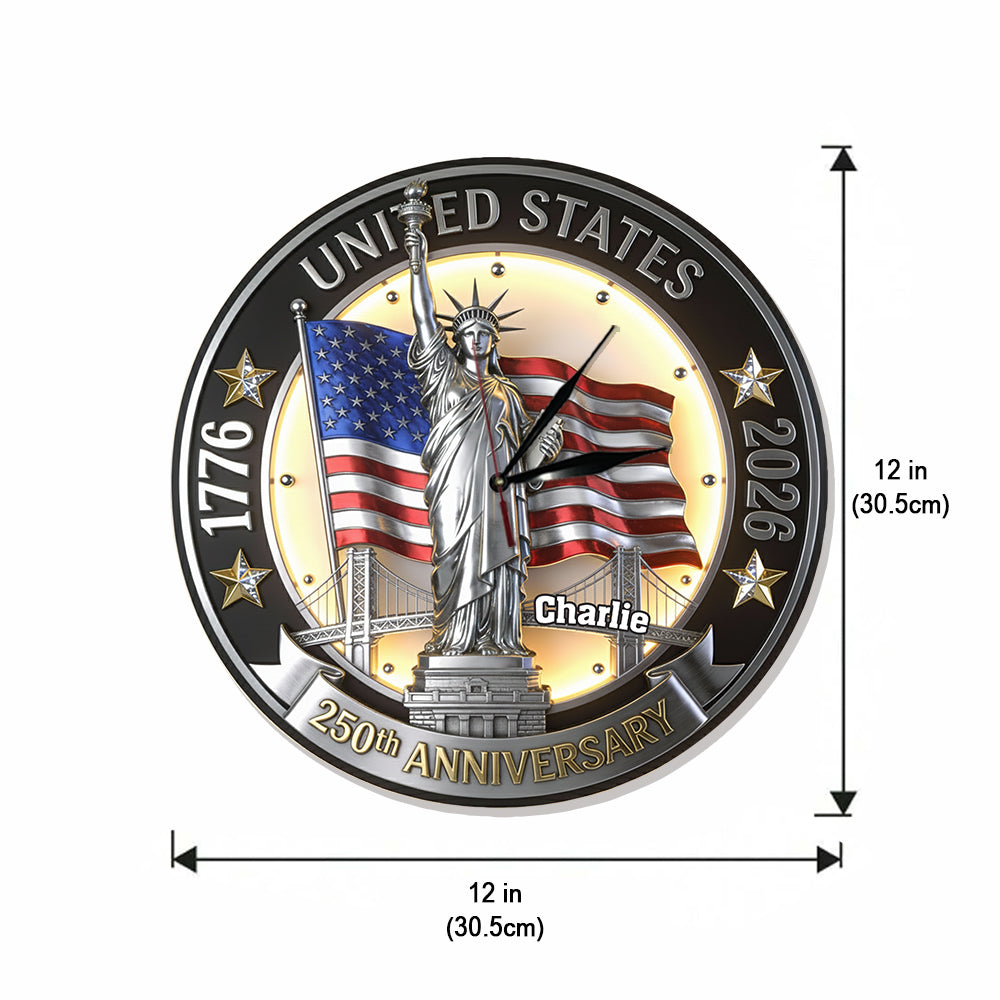 250. Jahrestag – Personalisierte Patriot LED-Wanduhr