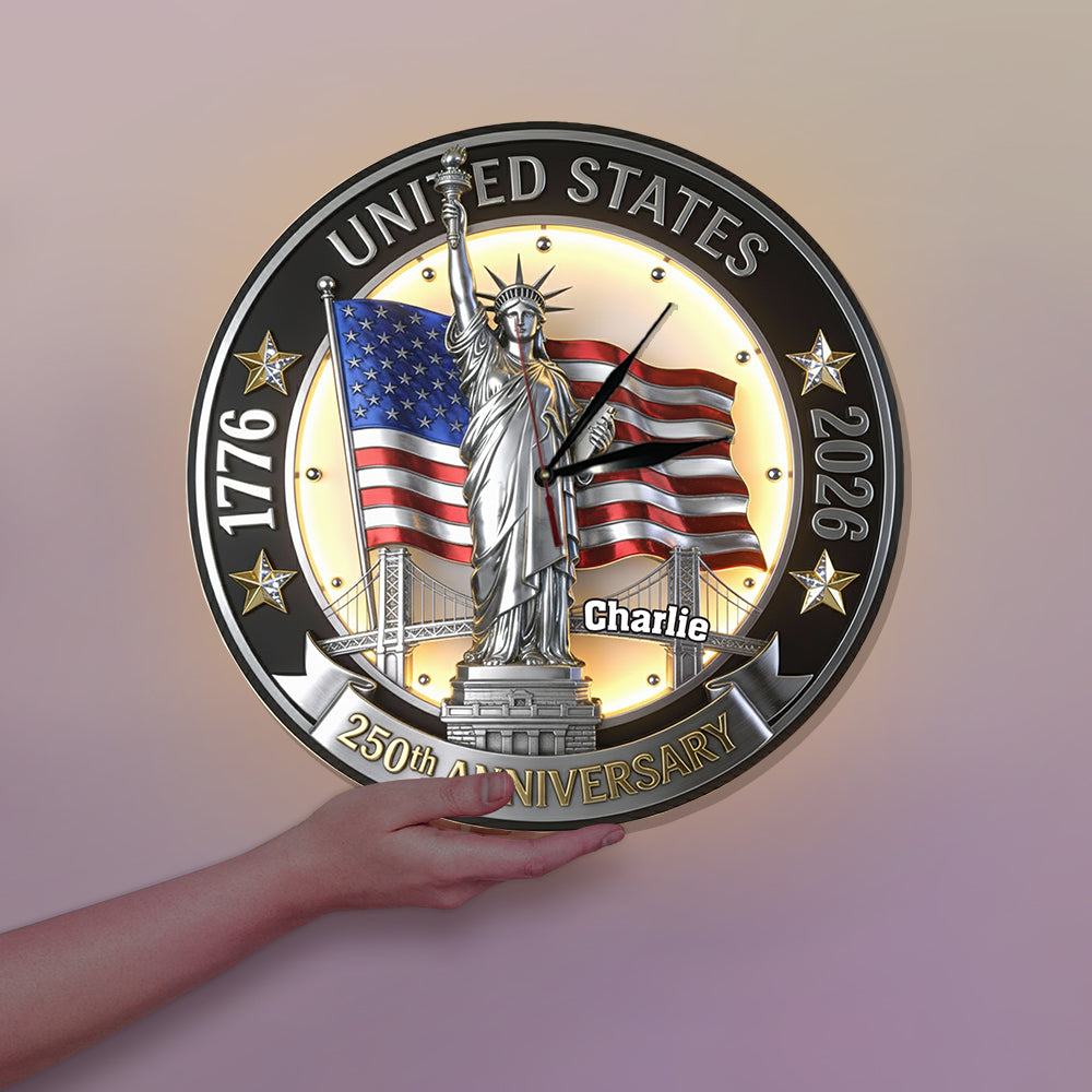 250. Jahrestag – Personalisierte Patriot LED-Wanduhr
