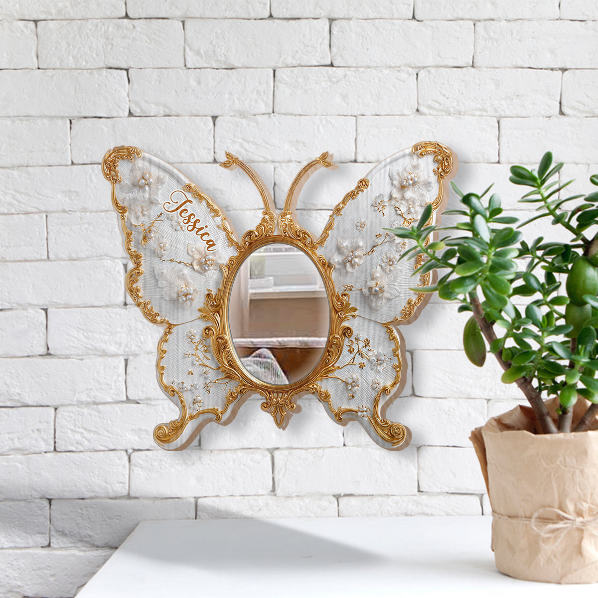 Verschönern Sie Ihr Zuhause – personalisierter Schmetterlings-Wandspiegel
