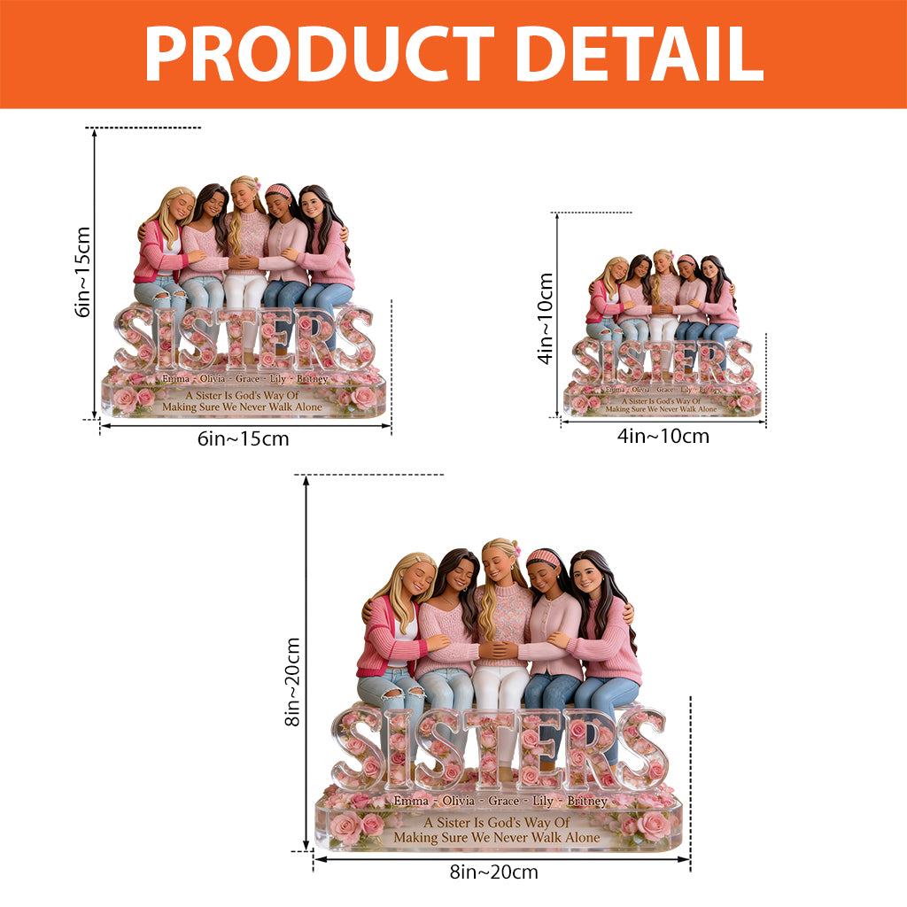 Für immer Schwestern – Personalisierte Acrylplakette in individueller Form für beste Freundinnen