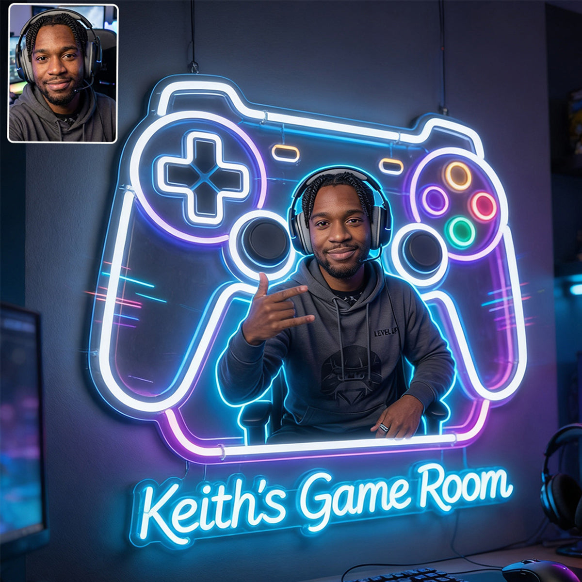 Gamer Raumdekoration - Personalisierte LED Licht Acrylschild
