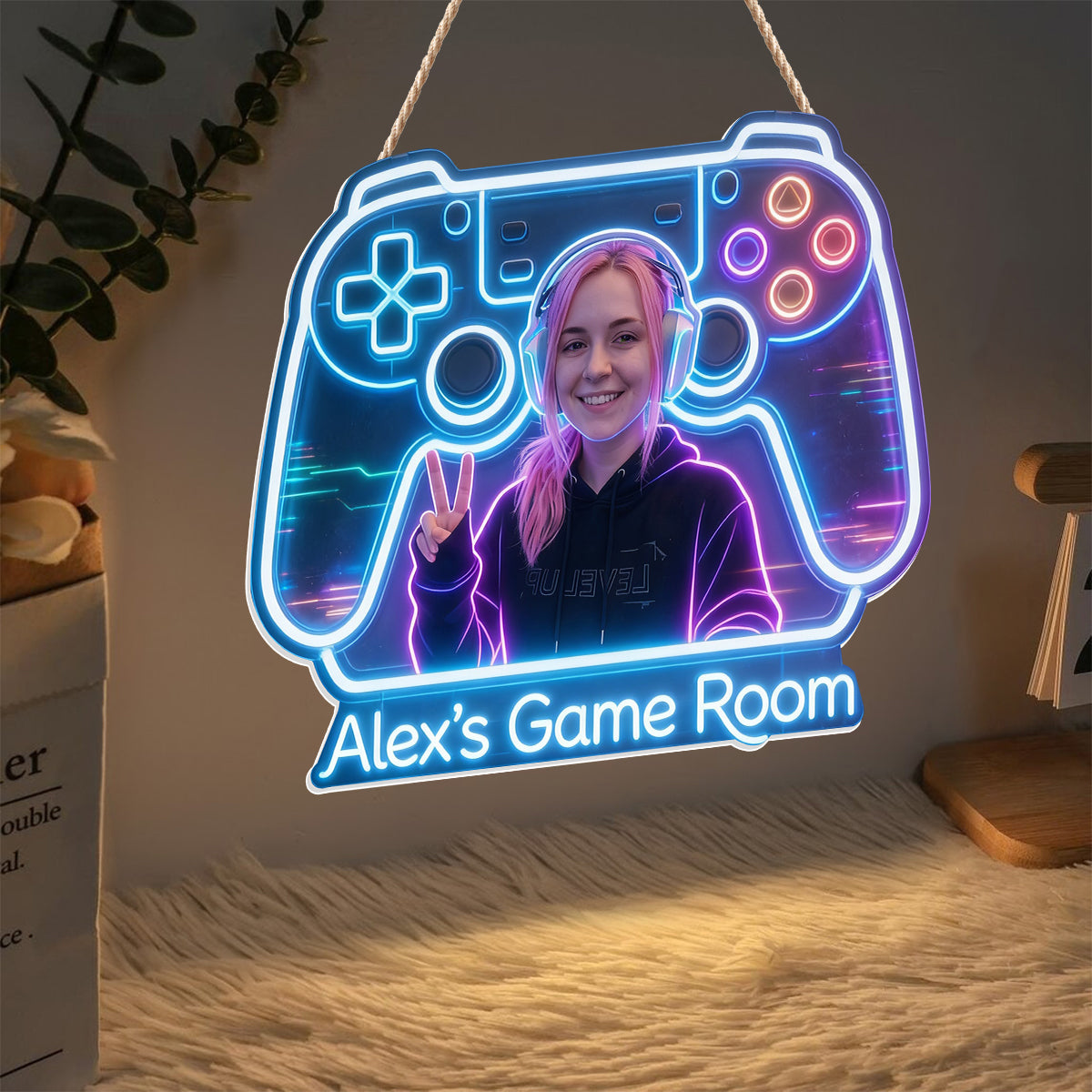 Gamer Raumdekoration - Personalisierte LED Licht Acrylschild
