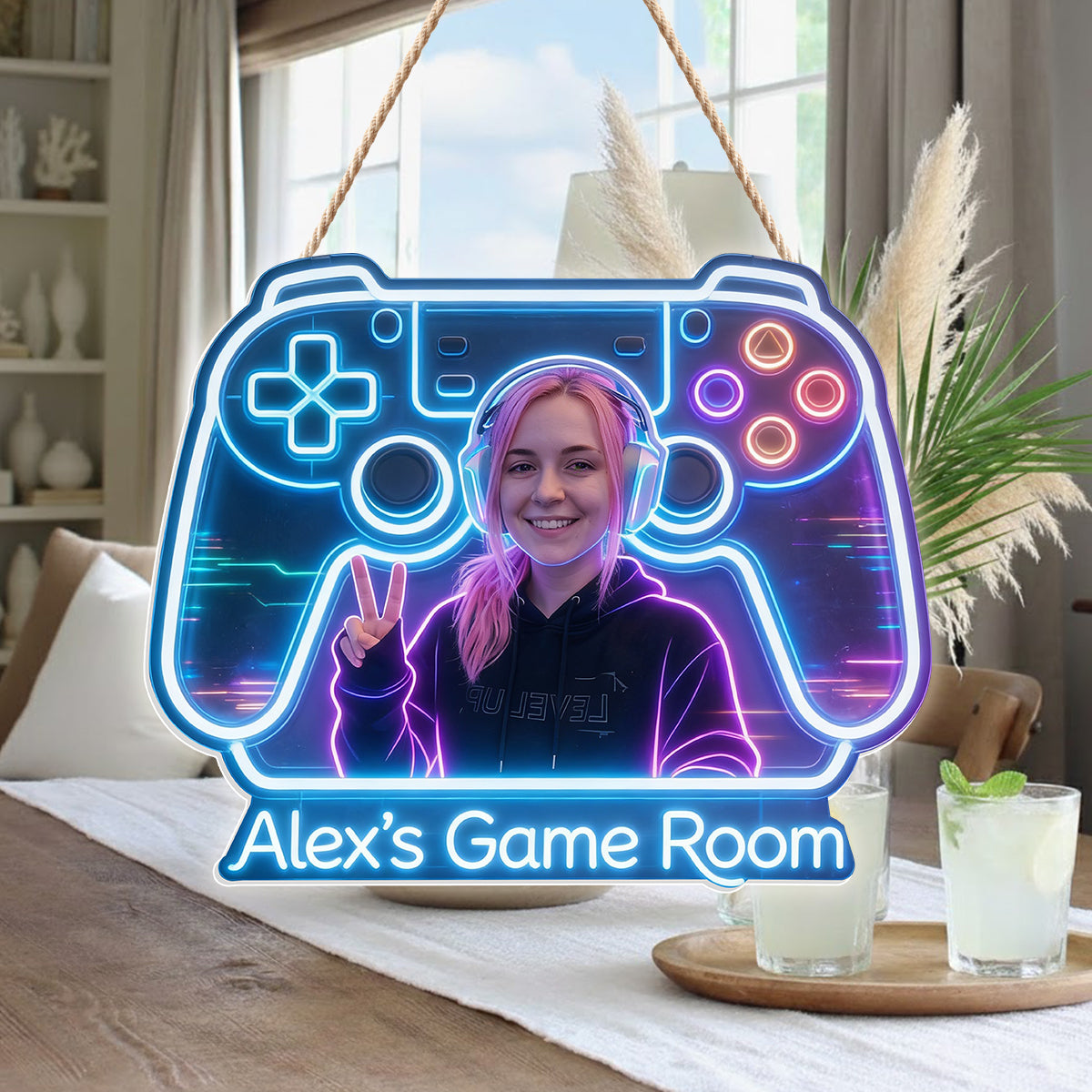 Gamer Raumdekoration - Personalisierte LED Licht Acrylschild
