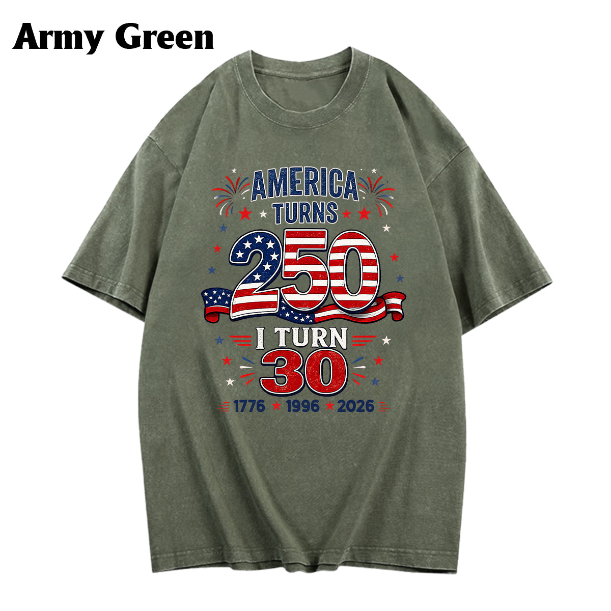 Birthday Gift - Personalized Birthday Washed T-Shirt
