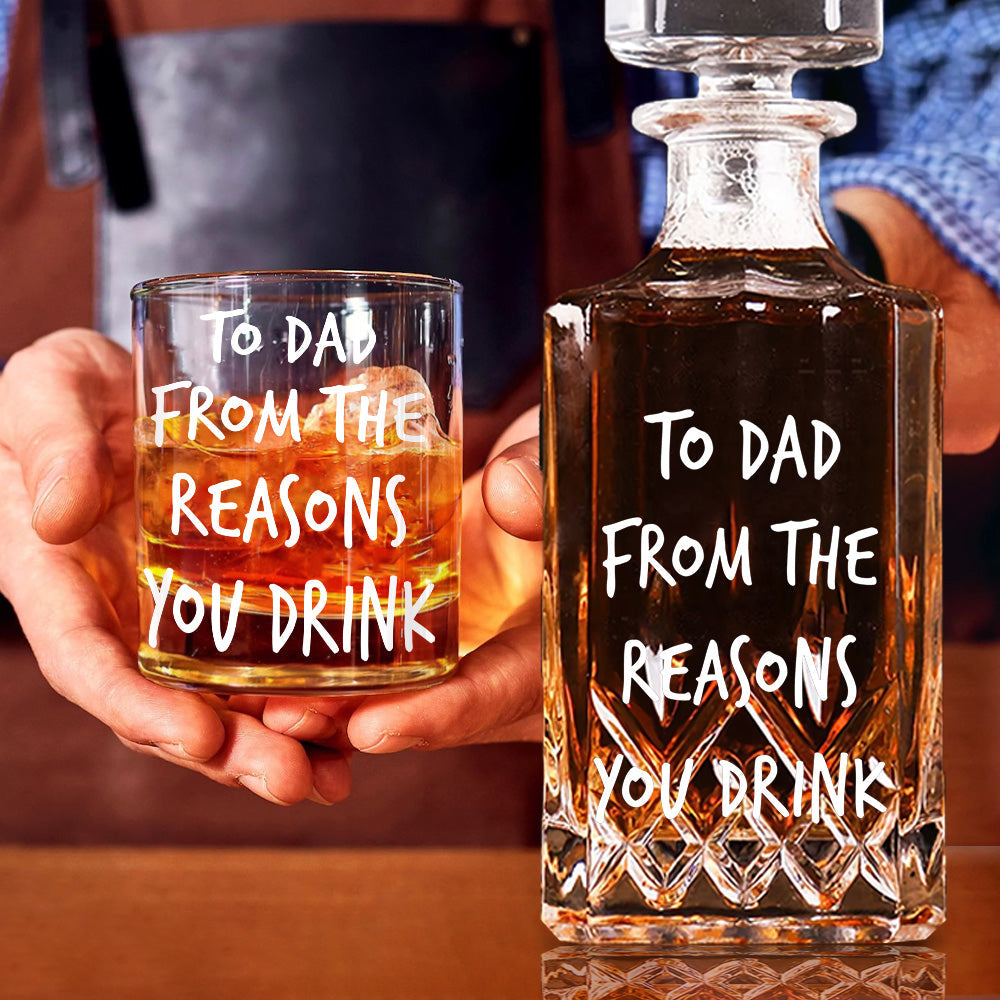 Für Papa von „Reasons To Drink“ – Personalisiertes Whisky-Dekanter-Set für Väter