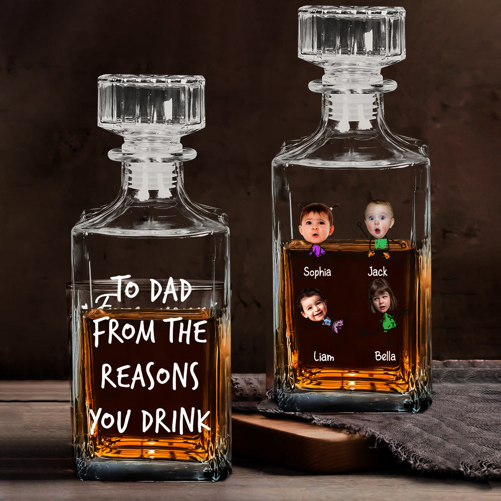 Für Papa von „Reasons To Drink“ – Personalisiertes Whisky-Dekanter-Set für Väter