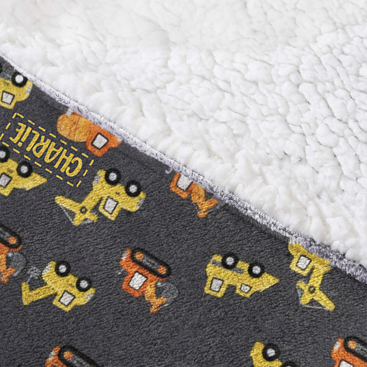 Construction Machines - Personalized Kid Blanket Hoodie