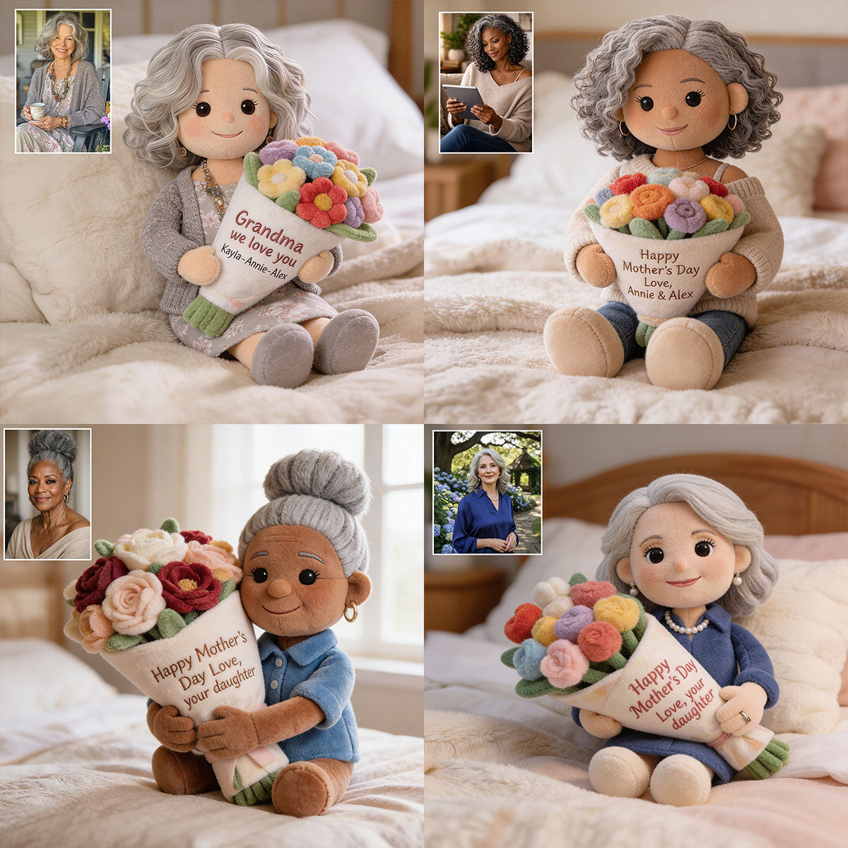 Perfektes Muttertagsgeschenk - Personalisierte Premium Kunstfellkissen