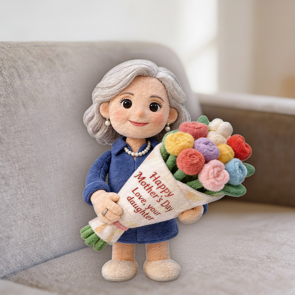 Perfektes Muttertagsgeschenk - Personalisierte Premium Kunstfellkissen