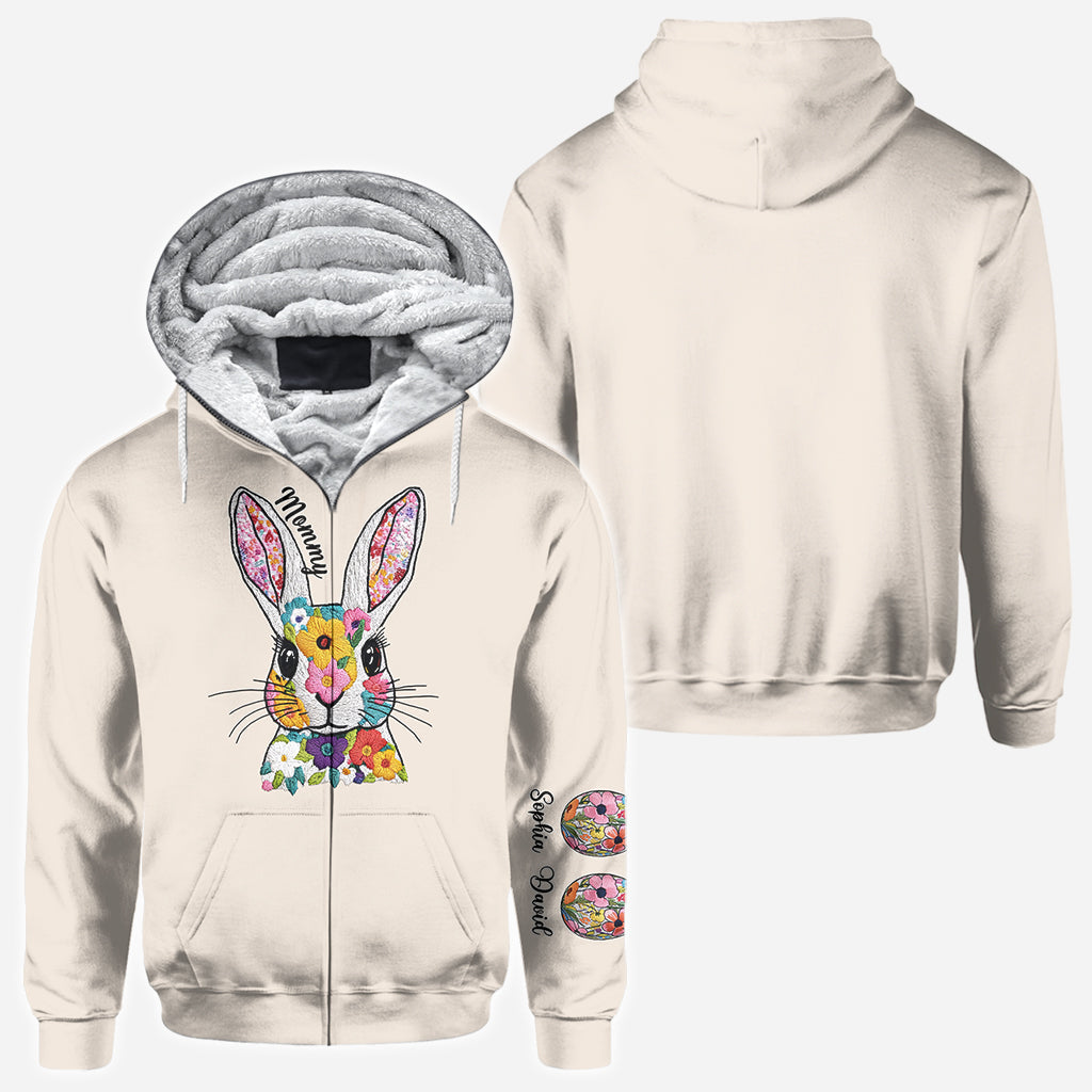 Mamas Hasen-Geschenk für Mama, Oma,... - Personalisiertes Mutter-Shirt mit Rundum-Aufdruck