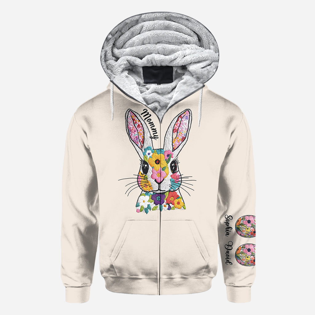 Mamas Hasen-Geschenk für Mama, Oma,... - Personalisiertes Mutter-Shirt mit Rundum-Aufdruck