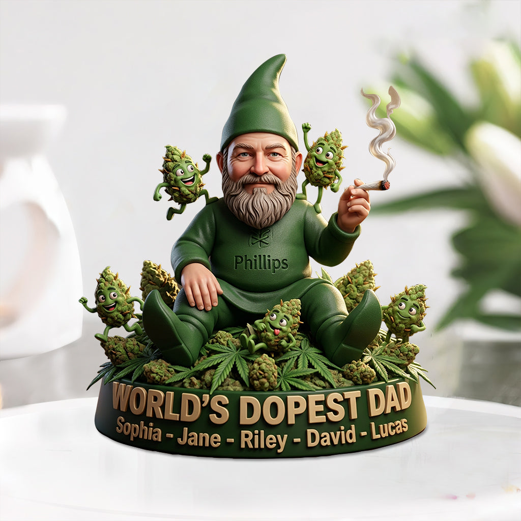 Der coolste Papa der Welt - Personalisierte Weed Acrylplakette