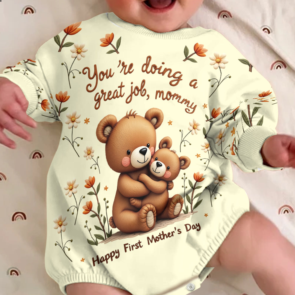 Happy First Mother's Day - Personalized Newborn Long Sleeve Onesie