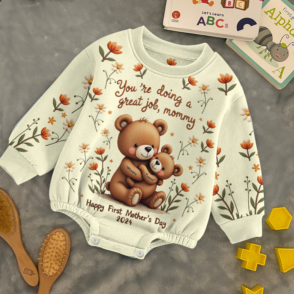Happy First Mother's Day - Personalized Newborn Long Sleeve Onesie