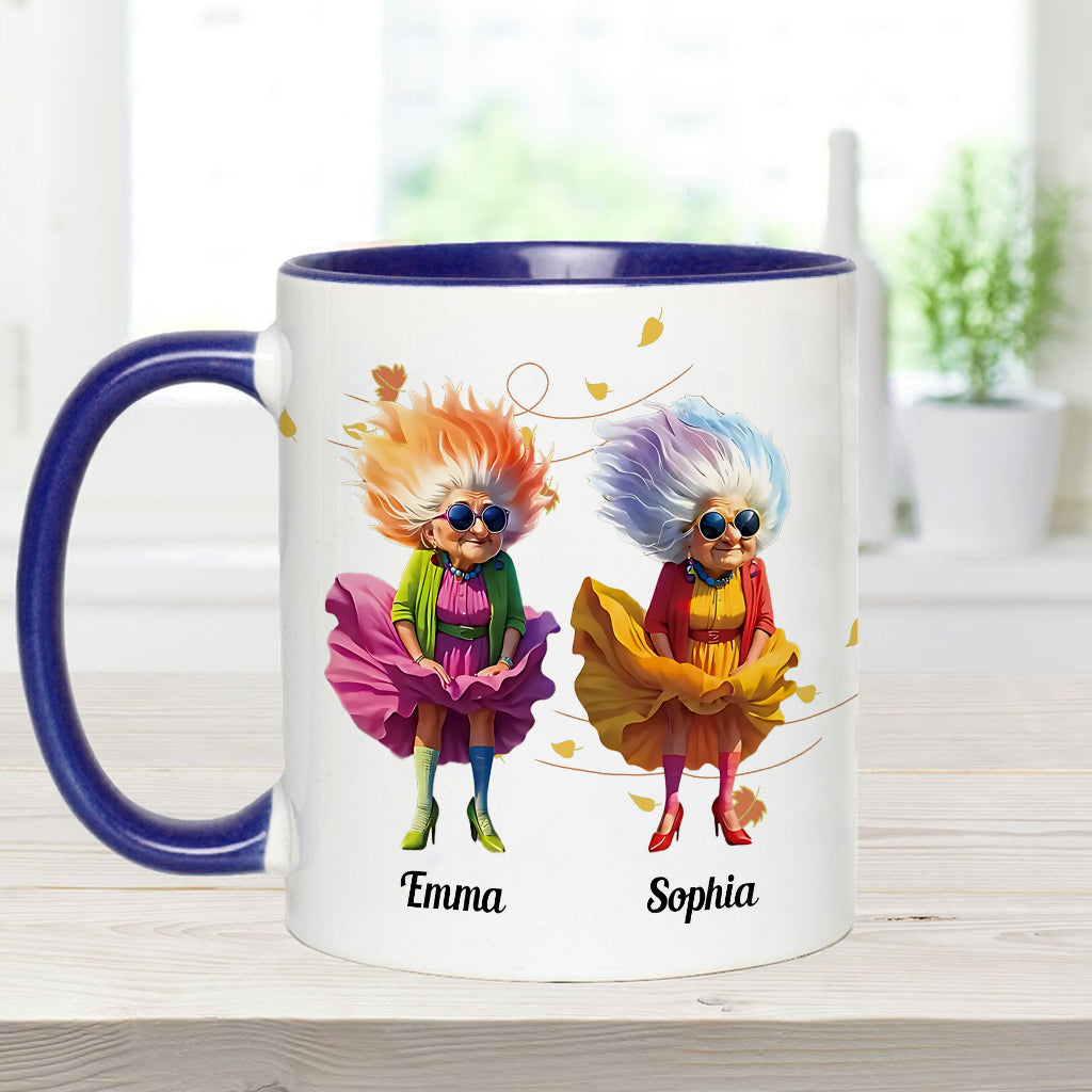 Old Friends - Personalized Best Friend Accent Mug