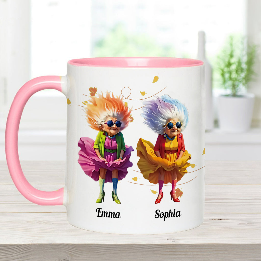 Old Friends - Personalized Best Friend Accent Mug