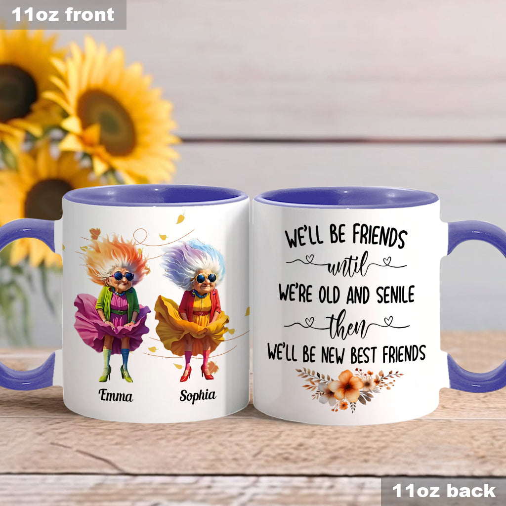 Old Friends - Personalized Best Friend Accent Mug