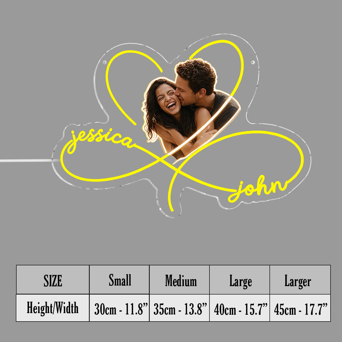 Love You Infinite, Bedroom Decoration - Personalized Couple Neon LED Light Sign