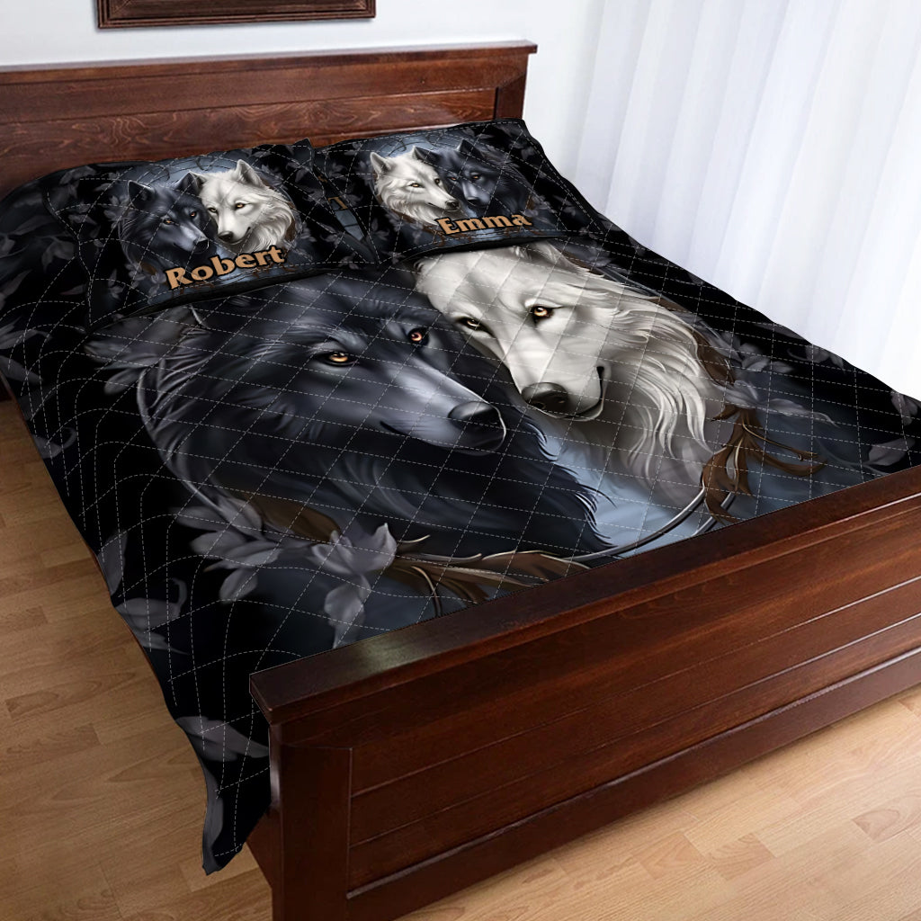 You And Me We Got This - Personalized Wolf Quilt Set