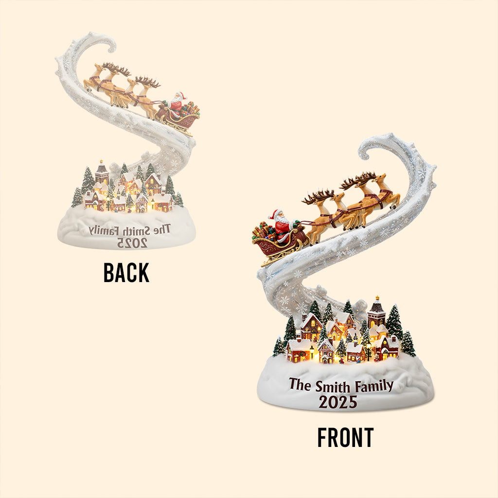 Weihnachten naht in der Stadt – Personalisierte Acrylplakette in individueller Familienform